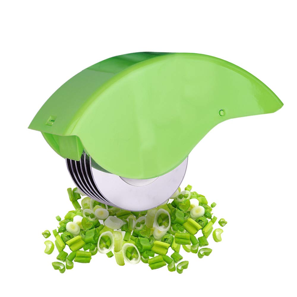 Roller Mincer, AOZBZ Manual Hand Scallion Chive Mint Cutter with 6